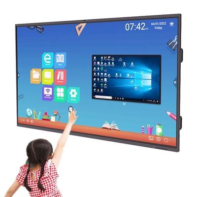 Écran plat interactif 4K UHD de 86 pouces pour système d'exploitation Android 12 à écran tactile multi-écran éducatif